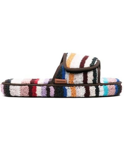 Missoni Striped Touch-strap Slippers - White