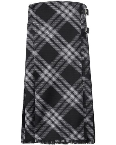 Burberry Checked Wrap Minidress - Black