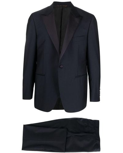 Canali Single-Breasted Wool Suit - Blue