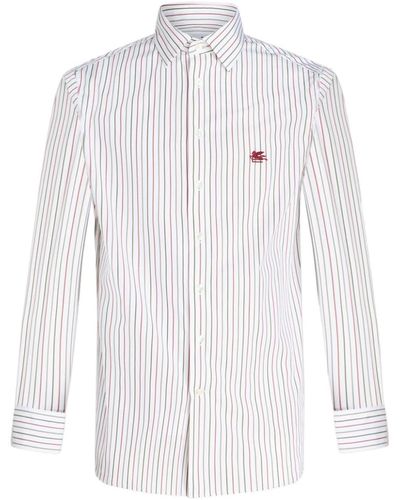 Etro Logo-Embroidered Cotton Shirt - White