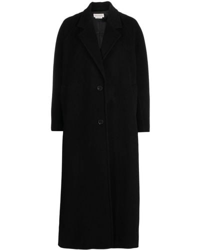 Alexander McQueen Single-Breasted Wool-Blend Coat - Black