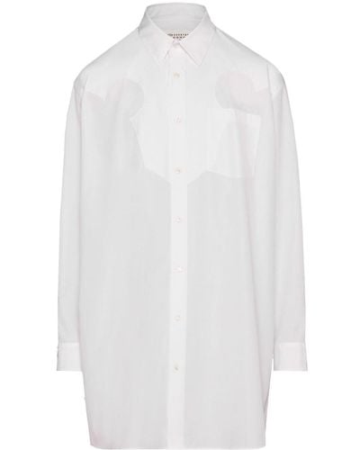 Maison Margiela Cotton-Poplin Mini Shirtdress - White