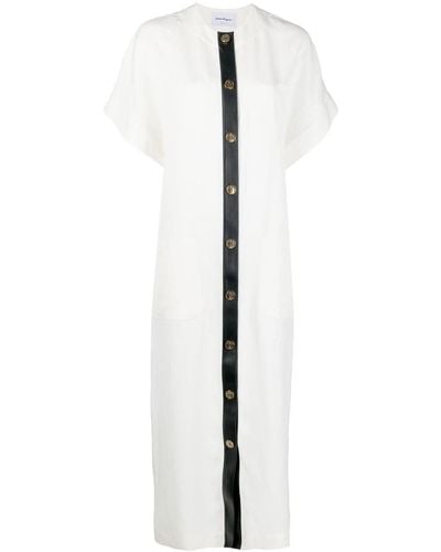 Ferragamo Belted Maxi Dress - White