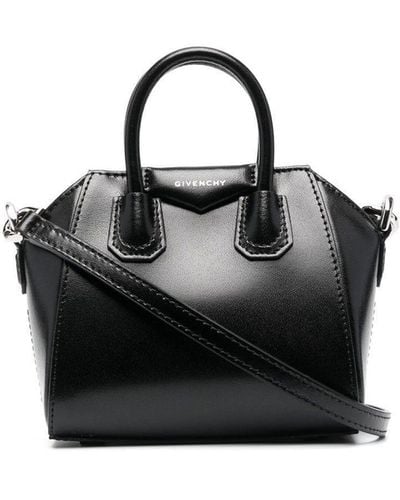 Givenchy Micro Antigona Box Leather Tote Bag - Black