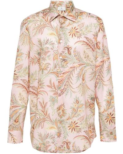 Etro Floral-Print Cotton Shirt - Pink