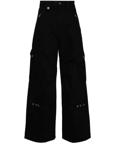 Egonlab Logo-Patch Wide Jeans - Black