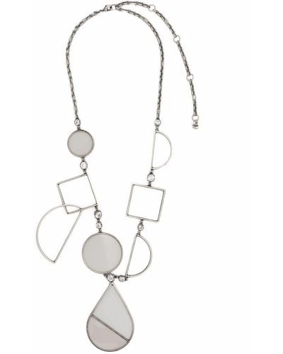 Krizia Rhinestone-Embellished Pendant Necklace - Metallic