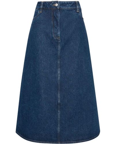 Studio Nicholson Baringo Denim Midi Skirt - Blue