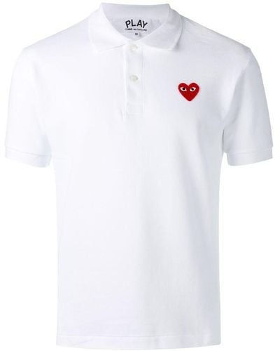 COMME DES GARÇONS PLAY Heart-Logo Cotton Polo Shirt - White