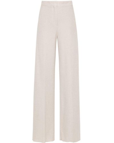 Max Mara Giallo Wide-Leg Trousers - White