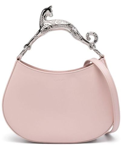 Lanvin Hobo Cat Leather Tote Bag - Pink
