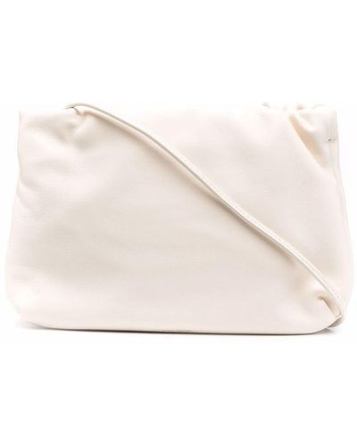 The Row Bourse Leather Clutch Bag - White
