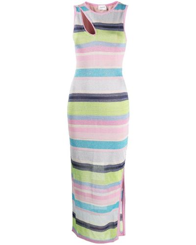 Suboo Zephyr Striped Maxi Dress - White