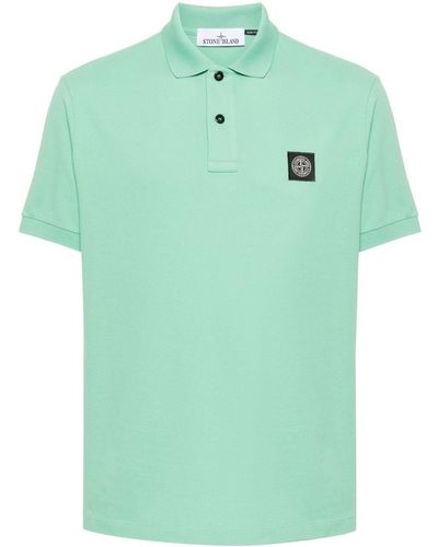 Stone Island Compass-Motif Polo Shirt - Green