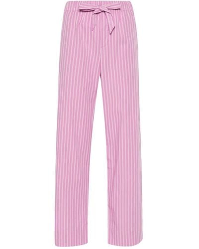 Tekla Striped Poplin Pyjama Trousers - Pink