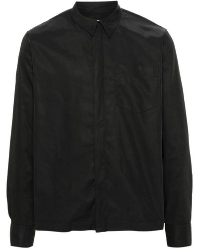 Dries Van Noten Gabardine Zipped Shirt - Black