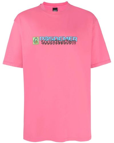 PAS DE MER Soundsystem Graphic-Print T-Shirt - Pink