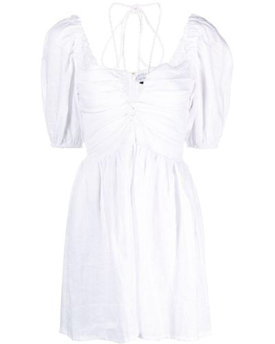 Faithfull The Brand Palacio Linen Minidress - White