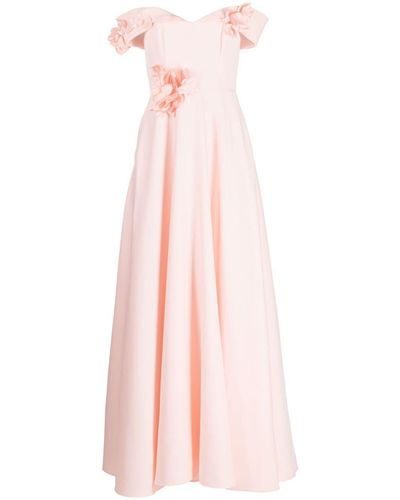 Marchesa Duchess Satin-finish Ball Gown - Pink