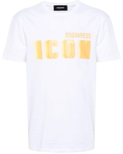 DSquared² Icon Blur-Print Cotton T-Shirt - White