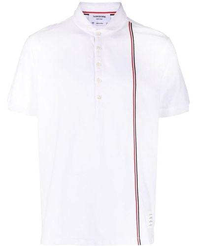Thom Browne Rwb Stripe Polo Shirt - White