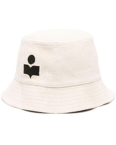 Isabel Marant Logo-Embroidered Corduroy Bucket Hat - Natural