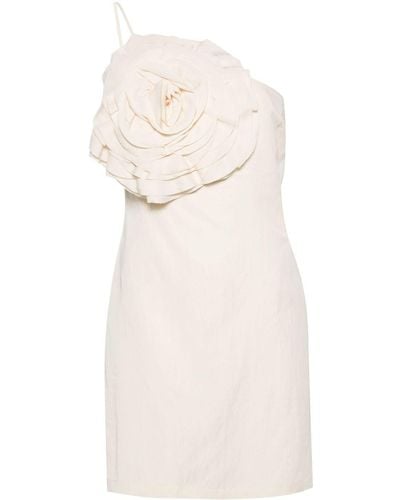 Blumarine Floral-Appliqué Mini Dress - Natural