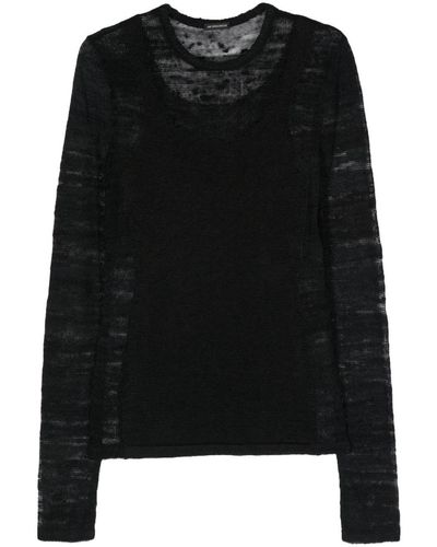 Ann Demeulemeester Marten Ghost Semi-Sheer Sweater - Black