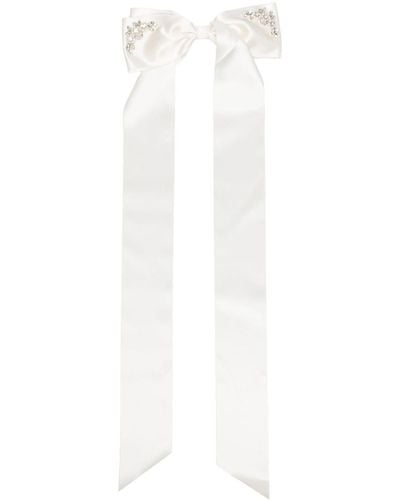 Simone Rocha Crystal-Embellished Bow Hair Clip - White