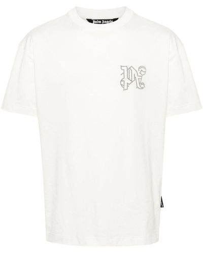Palm Angels Stud-Logo T-Shirt - White