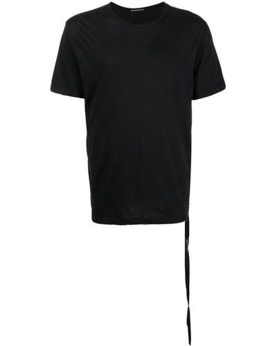 Ann Demeulemeester Slogan-Print Crew Neck T-Shirt - Black