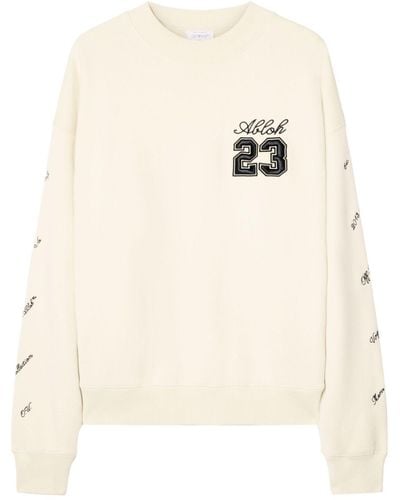 Off-White c/o Virgil Abloh 23 Skate Logo-embroidered Sweatshirt - Natural