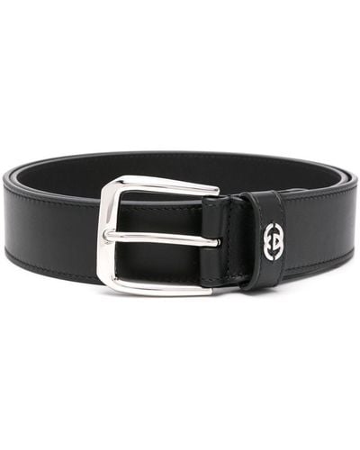 Gucci Interlocking G-Plaque Leather Belt - Black