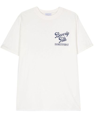 FAMILY FIRST Logo-Print Cotton T-Shirt - White