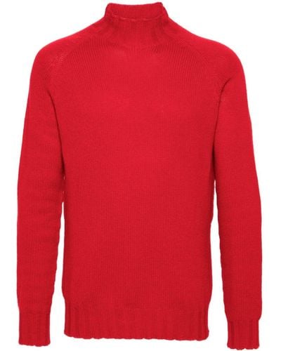 Tagliatore High-Neck Cashmere Sweater - Red