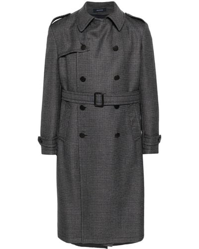Tagliatore Houndstooth Double-Breasted Coat - Gray