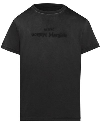 Maison Margiela Reverse Logo-Print Cotton T-Shirt - Black