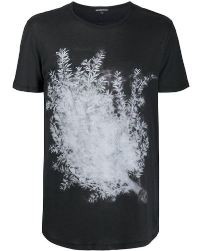 Ann Demeulemeester Graphic-Print Crew Neck T-Shirt - Black