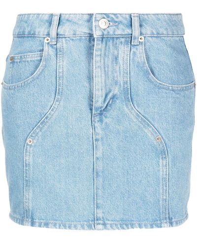 Isabel Marant Mid-Rise Denim Miniskirt - Blue
