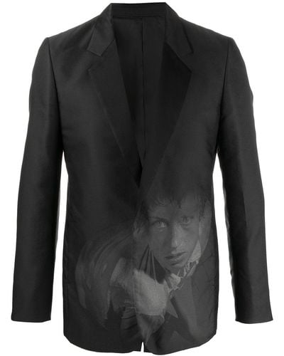 Undercover Portrait Print Blazer Jacket - Black