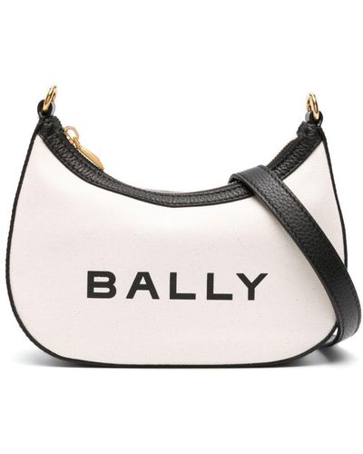 Bally Logo-Print Canvas Crossbody Bag - Natural