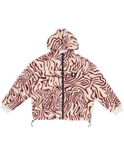 Marcelo Burlon Printed Fleece Jacket - Pink