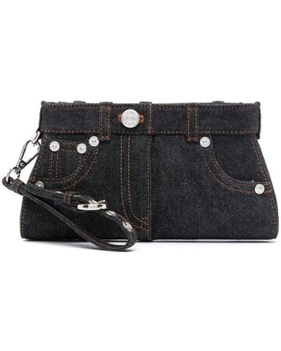 Moschino Jeans Zip-Fastening Clutch Bag - Black