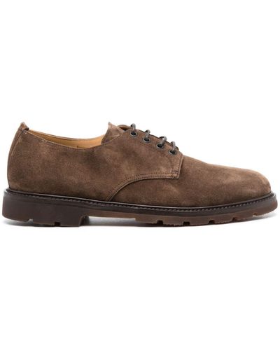 Henderson Lace-Up Suede Derby Shoes - Brown