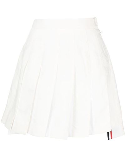 Thom Browne Striped Pleated Skirt - White