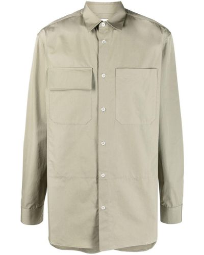 Jil Sander Long-Sleeve Button-Up Shirt - Natural
