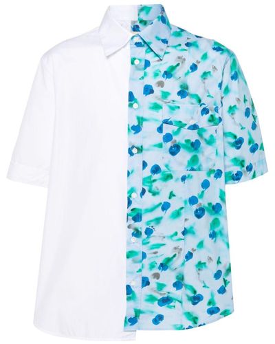 Marni Floral-Print Cotton Shirt - Blue
