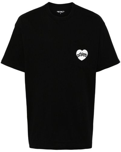 Carhartt Amour Logo-Print Cotton T-Shirt - Black