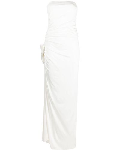 Magda Butrym Floral-Appliqué Maxi Dress - White