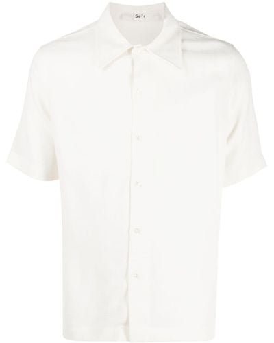 Séfr Buttoned Short-Sleeved Shirt - White